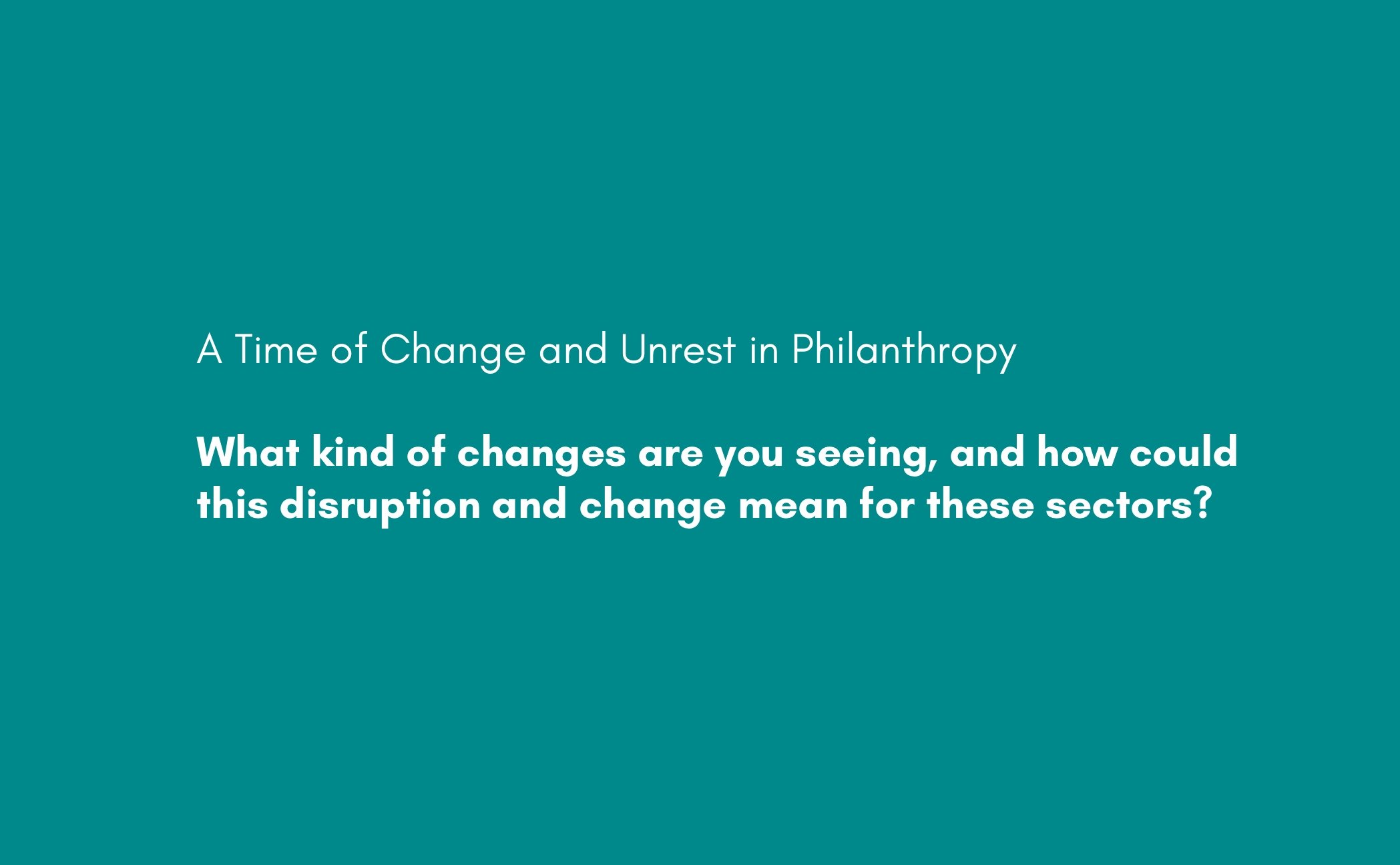 2020 Webinar Changing Role of Philanthropy
