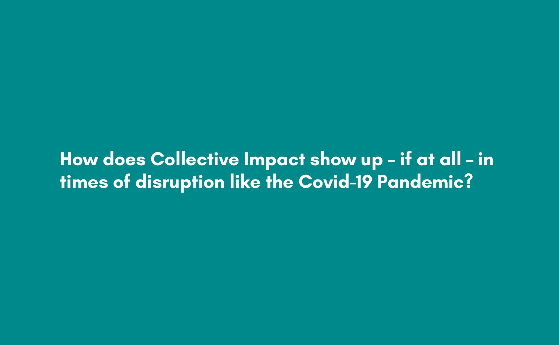 2020 Webinar Collective Impact 3.0
