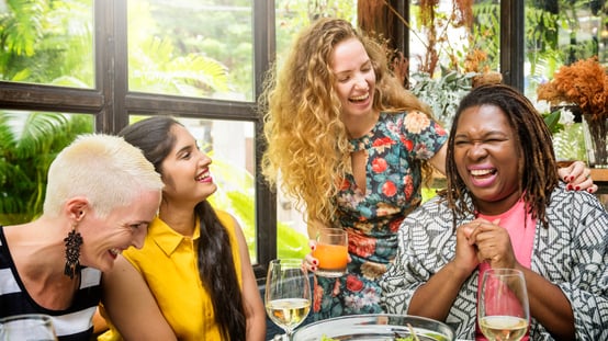 Group laughing together
