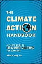 La couverture du livre intitulé The Climate Action Handbook: A Visual Guide to 100 Climate Solutions for Everyone 