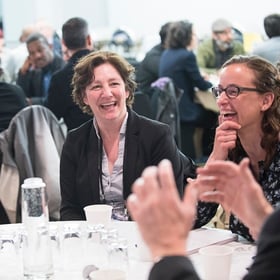 People talking around table