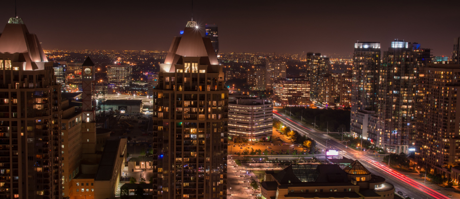 Peel Region from above at night