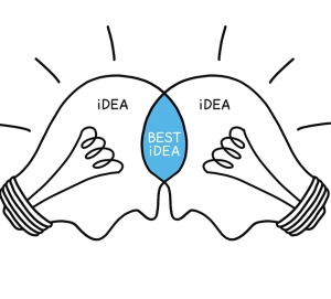 Collaboration mindset two heads together