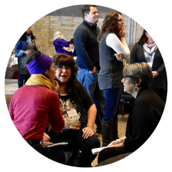 Learners engaging at event