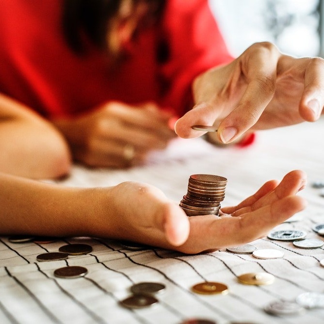 person counting money