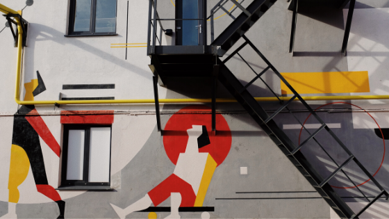 street art with staircase