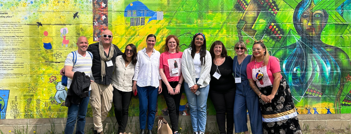 Un photo des membres de l’équipe de l’Institut Tamarack : Mike Des Jardins, Jean-Marie Chapeau, Layla Belmahi, Myriam Berube, Nathalie Blanchet, Karenveer Pannu, Sylvia Cheuy, Lisa Attygalle, and Angelina Pelletier