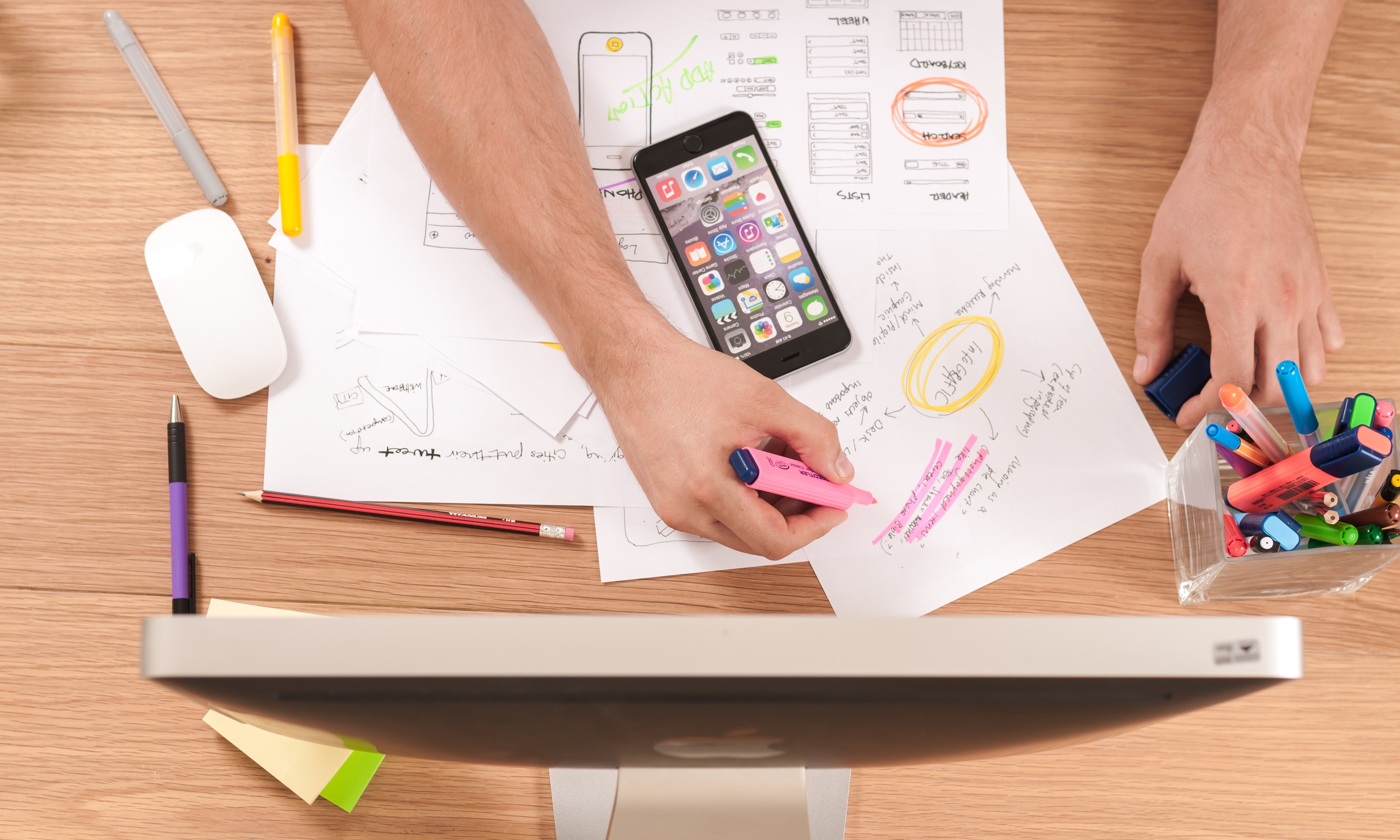person working on desk
