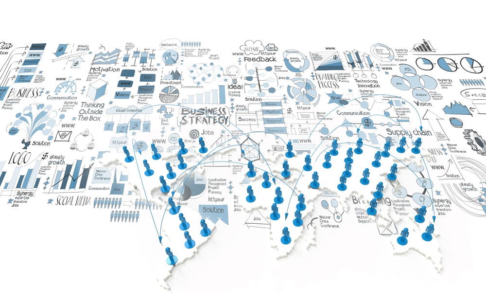 social network 3d on world map and hand drawn business strategy as concept.jpeg