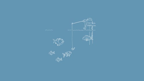 Line art of fishing