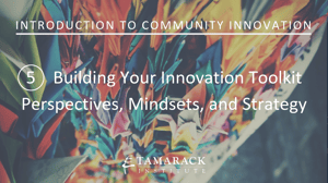 2019 Introduction to Community innovation Lesson 5