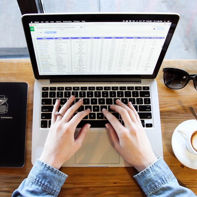 typing computer working