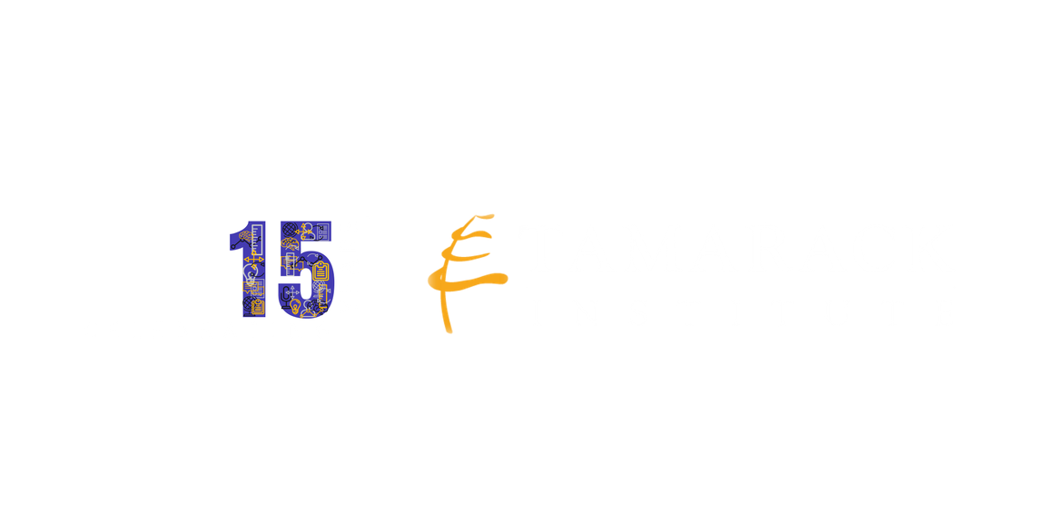Tamarack 15 anniversary logo white