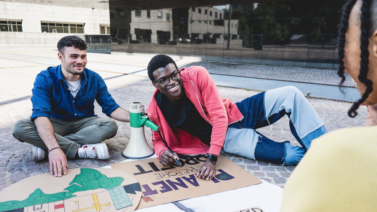 People canvassing for the climate