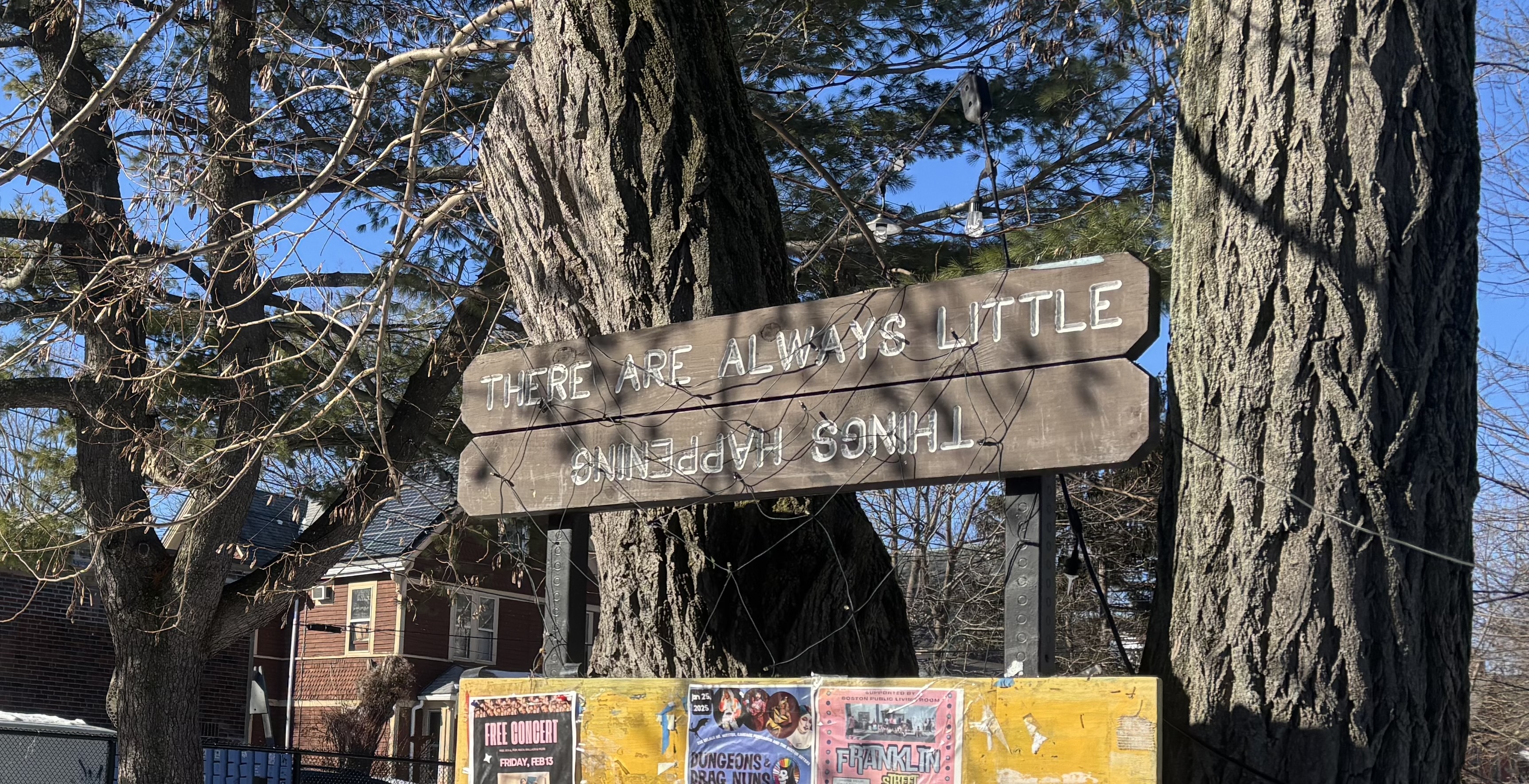 There are always little things happening.” (Things happening written upside down).