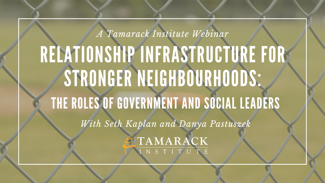 WEBINAR  Relationship Infrastructure for Stronger Neighbourhoods The Roles of Government and Social Leaders