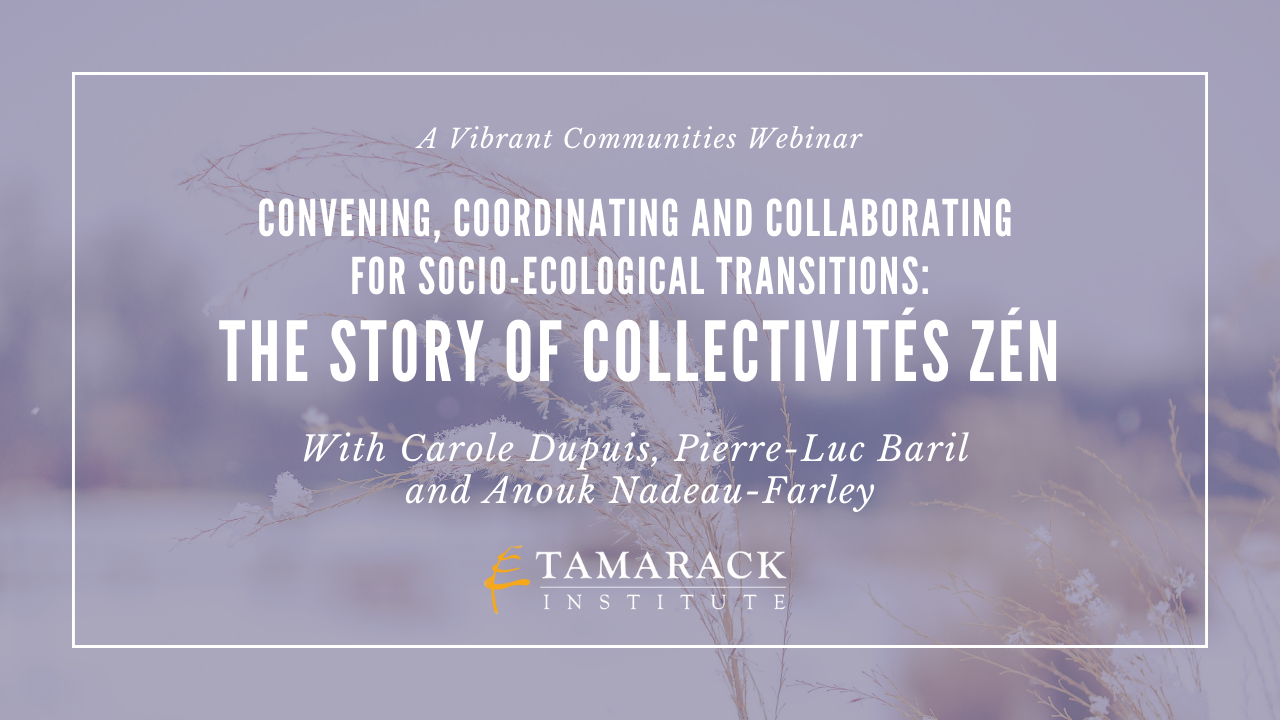WEBINAR | : Convening, Coordinating and Collaborating for Socio-ecological Transitions: The Story of Collectivités ZéN